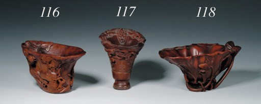 A RHINOCEROS HORN LIBATION CUP