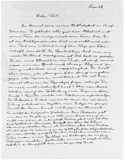 EINSTEIN, Albert. Four autograph letters signed ('Papa') to his son Eduard ('Lieber Tetel'), Caputh and n.p., n.d., 2 pages, 8vo, and 3 pages, 4to (letter from Caputh, n.d., has short tear to left margin at centrefold, touching 3 words, and 2 small rust stains).