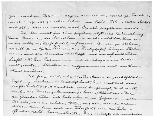 EINSTEIN, Albert. Four autograph letters signed ('Papa') to his son Eduard ('Lieber Tetel', 'Mein geliebter Schlingel' [my beloved rascal]), SS Belgenland, Spa, Caputh and n.p., 11 December [1930] - 8 October 1932, small drawing of a porpoise in letter of 11.12.[1930],  undated letter subscribed to a draft letter, 17 November 1931, to the Praesidium of the Zuricher Studentverein, together 6 pages, 4to, one letter on paper with printed heading of SS Belgenland, (occasional soiling to letters of ?17.11.1931 and 20.8.1932, paperclip stain to the latter; letter of 8.10.1932 browned).