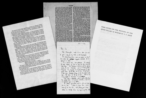 LAWRENCE, Thomas Edward (1888-1935). Autograph letter signed ('T.E. Shaw') to an unidentified correspondent referred to Lawrence by Eric Kennington, Clouds Hill, Dorset, 23 January 1924, 3 pages, 8vo (a few short tears, one causing small loss, marginal pinholes on second leaf).