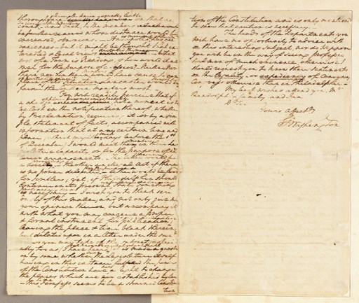WASHINGTON, George. Autograph letter signed ("Go: Washington") as President [to Attorney General Edmund Randolph (1753-1813)], Mount Vernon, 14 October 1793. 21/3 pages, folio, docketed on verso, slight spotting, neat repairs to several minor fold tears on page 1, 2nd leaf neatly inlaid to a larger sheet, otherwise fine.
