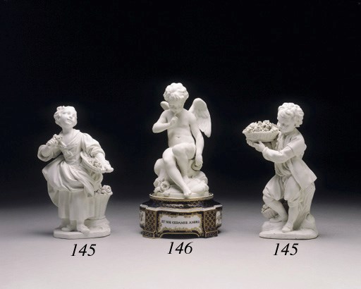 A PAIR OF SEVRES BISCUIT FIGURES OF A GARDENER AND COMPANION ('LE GRAND JARDINIER' AND 'LA GRANDE JARDINIERE')