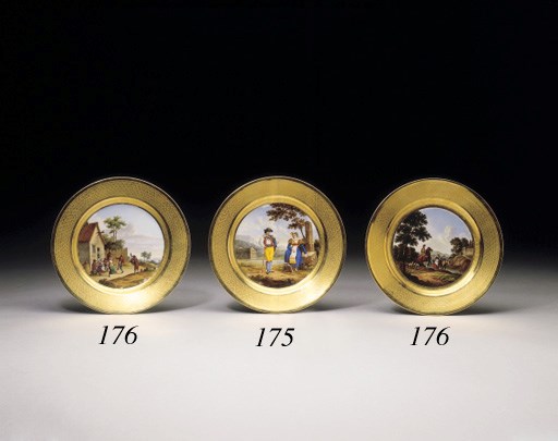 A PARIS (DENUELLE) GOLD-GROUND CABINET PLATE