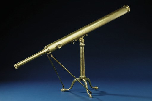 A 19th-Century brass 2¾-inch refracting telescope,