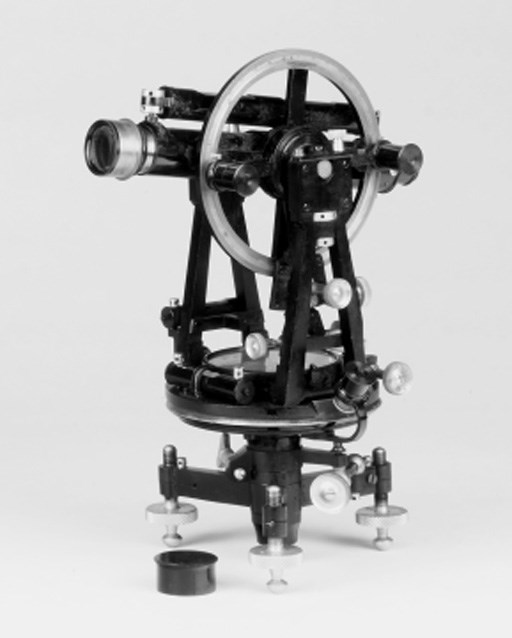 A black-enamelled and satin-chrome finished transit theodolite,