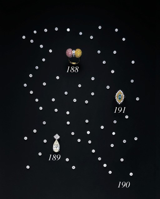 A DIAMOND AND COLOURED DIAMOND RING, BY CHATILA