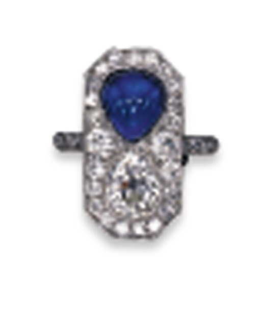 A BELLE EPOQUE SAPPHIRE AND DIAMOND RING, BY CARTIER