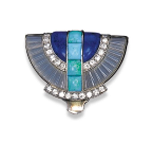 AN ART DECO MULTI-GEM CLIP, BY VAN CLEEF & ARPELS