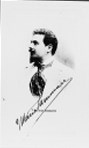 SAMMARCO, Giuseppe Marico. Altra fotografia del baritono siciliano, al recto di cartolina postale con cornicette in rilievo. Firma autografa.