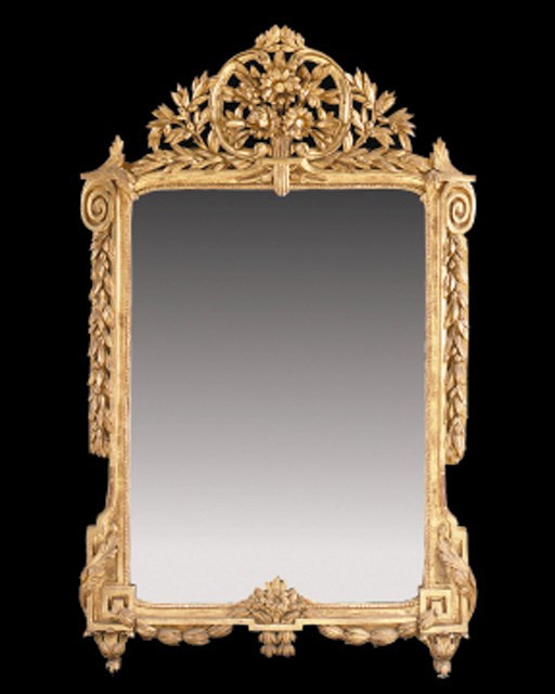 A French carved giltwood overmantel mirror, possibly Piedmontese, late 18th/early 19th century