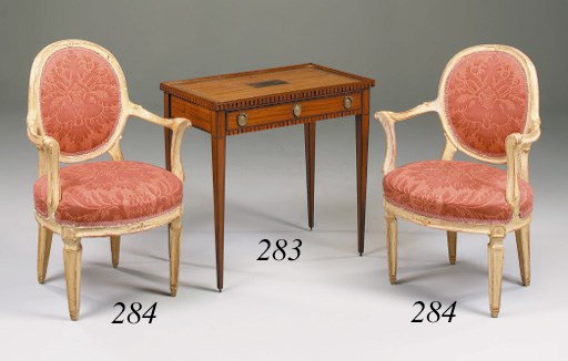 A Dutch satinwood, rosewood and inlaid tray-top side table, late 18th/early 19th century