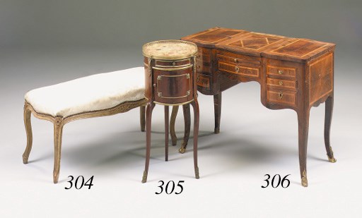 A French painted banquette, late 19th/early 20th century