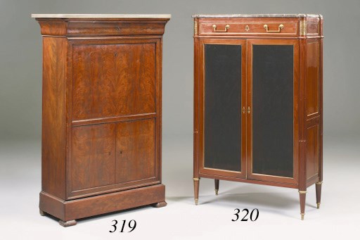 A Charles X mahogany secretaire a abbatant