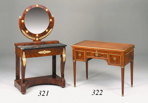 A Continental mahogany and ormolu-mounted console dressing table, 19th century