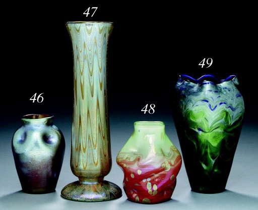 AN IRIDESCENT GLASS VASE