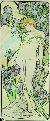 'IRISES', A LITHOGRAPH IN COLORS