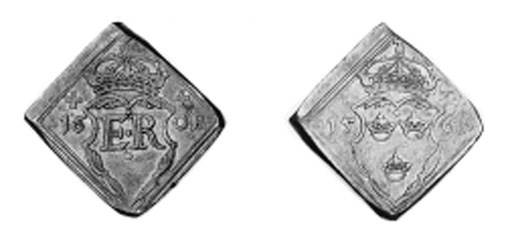 16-Öre klipping, 1563, 23.56g., similar, but stars between letters (Ant. -; SM.44c), good very fine