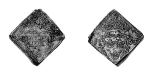 -8Öre klipping, 1563, 11.95g., similar (Ant.579; SM.44a) damage at corners above and to the right of the obverse shield probably due to mounting, otherwise fine