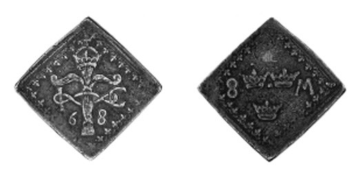 8-Mark klipping, (15)68, 21.72g., crowned Vasa badge between I-C and 6-8, rev. three crowns between 8-M (Ant.629; SM.1; Dav.8704), very fine, very rare