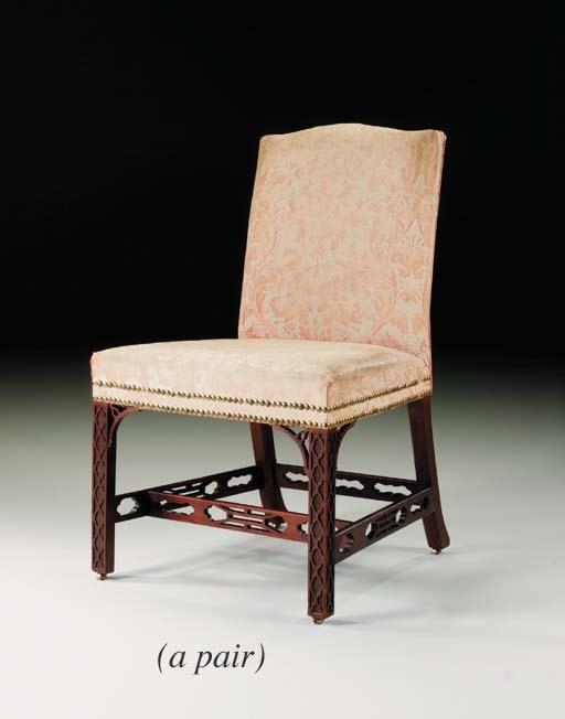 A PAIR OF GEORGE II MAHOGANY SIDE CHAIRS