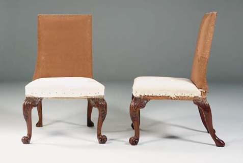 A PAIR OF GEORGE II MAHOGANY SIDE CHAIRS