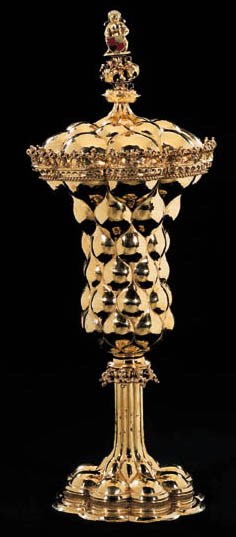 A GERMAN SILVER-GILT CUP AND COVER
