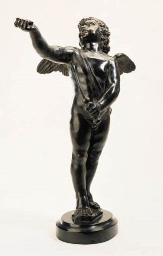 A BRONZE FIGURE OF CUPID