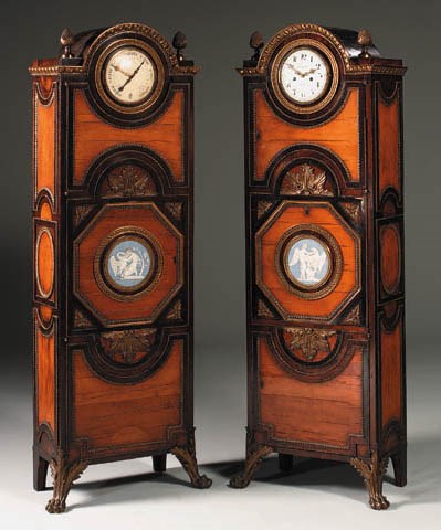 A PAIR OF LOUIS XVI ORMOLU-MOUNTED CITRONNIER, MAHOGANY AND FRUITWOOD PEDESTAL CABINETS