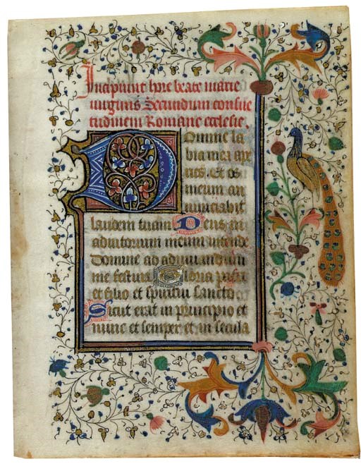 BOOK OF HOURS, use of Rome, in Latin, ILLUMINATED MANUSCRIPT ON VELLUM