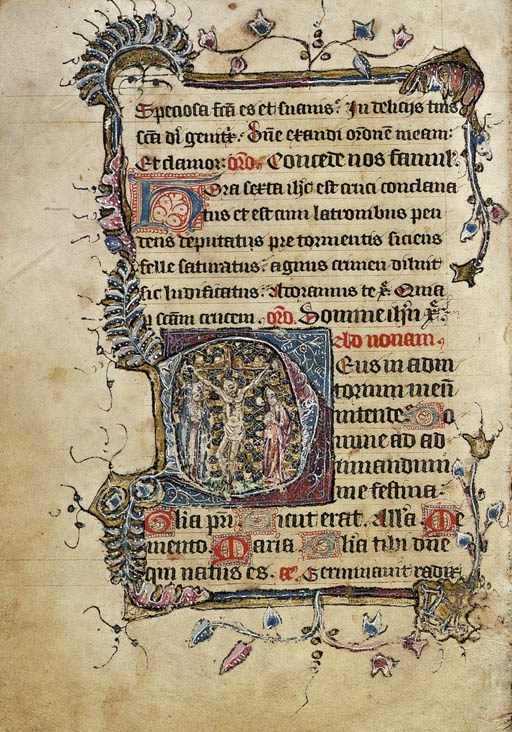 BOOK OF HOURS, use of Sarum, in Latin, ILLUMINATED MANUSCRIPT ON VELLUM