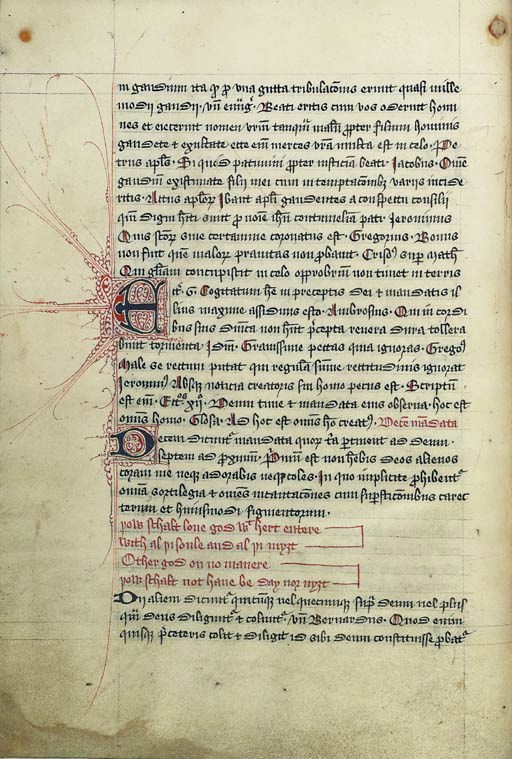 Speculum Christiani, in Middle English and Latin, DECORATED MANUSCRIPT ON VELLUM