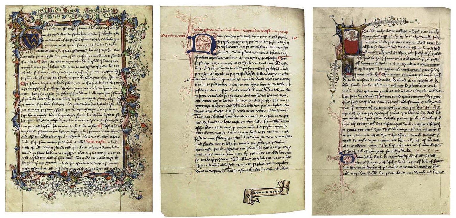 A Myrrour to Devote Peple, in Middle English prose, ILLUMINATED MANUSCRIPT ON VELLUM