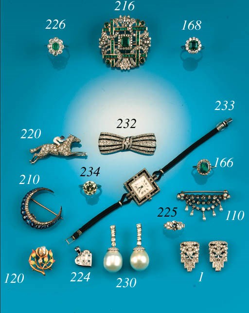 Two pairs of clip brooches,
