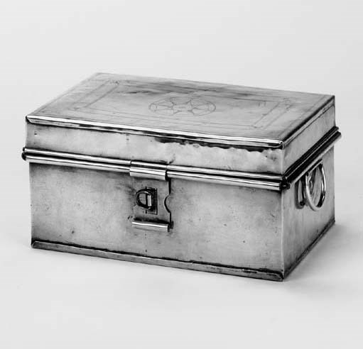 A Victorian brass spice box