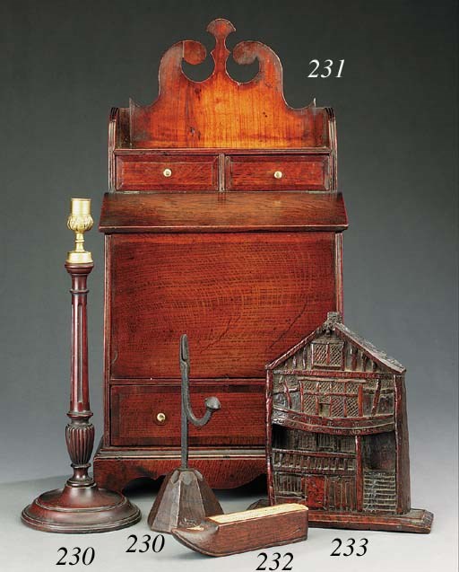 An oak relief model of Providence House, 19th century