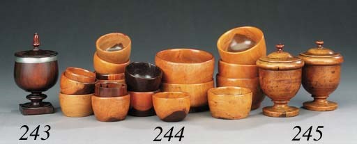 A collection of lignum vitae bowls, 19th century