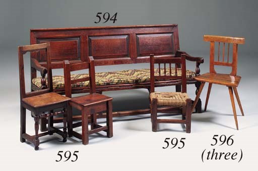 An oak settle, North Country, mid 18th century