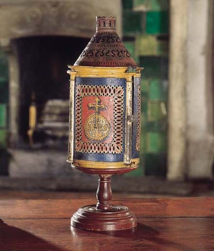 A pair of Central European altar candle lanterns, 19th century