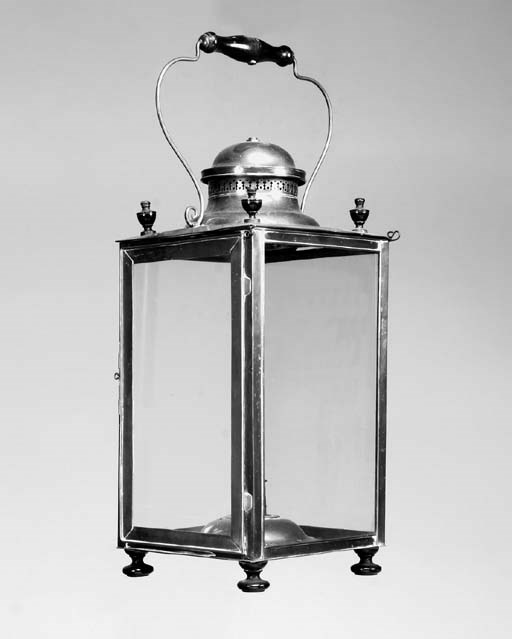 A Swiss or German sheet brass hand lantern, second half 19th century