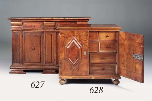 A walnut side cabinet, Italian, 18th century