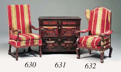 An oak chest of drawers, English, late 17th century