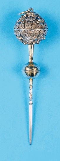 A large silver-gilt stiletto,