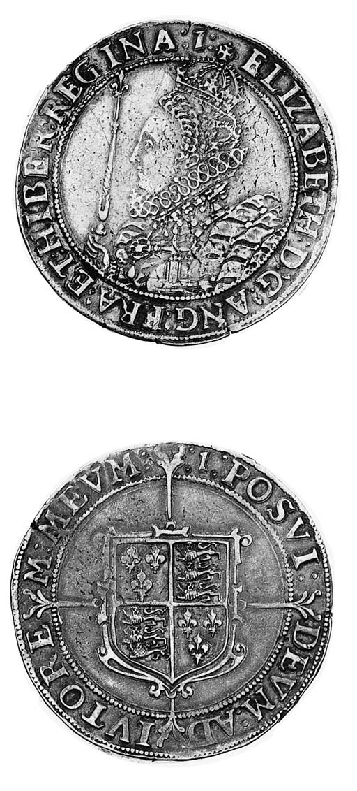 Elizabeth I (1558-1603), sixth issue, Crown, m.m. 1, crowned bust left holding sceptre and orb, rev. long cross fourchée over shield (N.2012; S.2582), good very fine, toned and well struck, a pleasing example