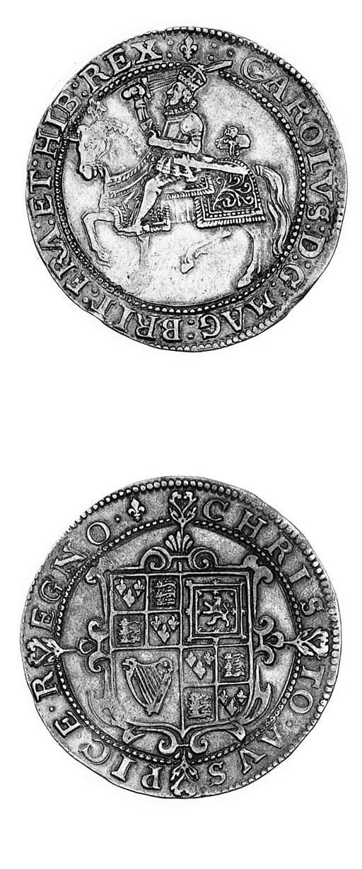 Charles I (1625-49), group 1a, Crown, Tower mint, m.m. lis, first horseman, rev. long cross fourchée over shield (FRC I/I; N.2190; S.2753), some weakness on horse's head, otherwise almost extremely fine, attractively toned with excellent detail, very rare thus