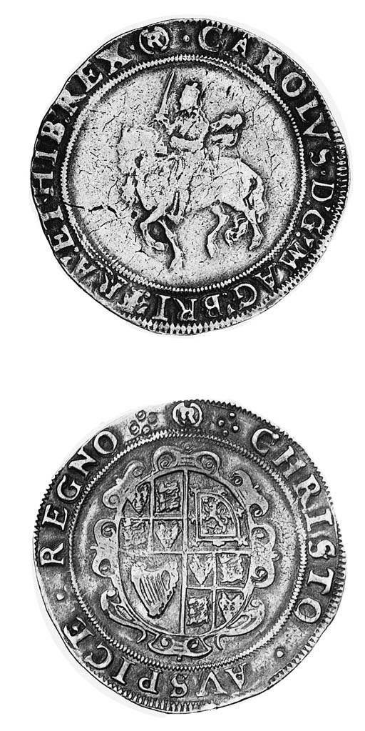 Charles I, group 4, Crown, Tower mint under Parliament, m.m. (R) over (P), fourth horseman, rev. oval garnished shield (FRC XXI*/XXIX*; N.2198; S.2838), almost very fine for this rare mark, the die combination not represented in the F R Cooper collection