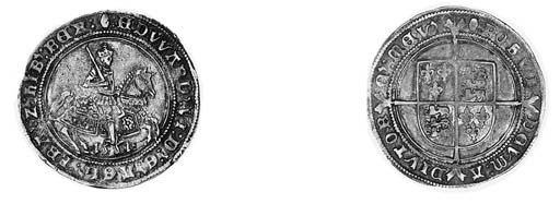 Edward VI, third period, Halfcrown, 1551, m.m. tun, king on galloping horse right, rev. long cross fourchée over shield (N.1935; S.2480), lightly double struck on horse, otherwise very fine or better, rare
