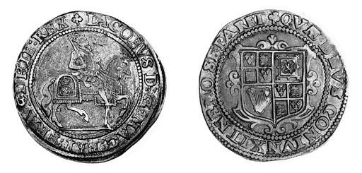 James I, third coinage, Halfcrown, m.m. trefoil, king on horseback right, groundline below, rev. square garnished shield (N.2122; S.2666), weakly struck on king's head and a little off centre, otherwise good very fine and toned