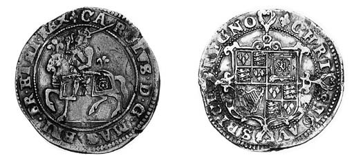 Charles I (1625-49), type 1a1, Halfcrown, m.m. lis, king on horseback left, rose on housings, groundline below, rev. long cross fourchée over shield, no stops (N.2200; S.2761), trace of verdigris on reverse legend, very fine and scarce