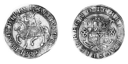Charles I, type 1a3, Halfcrown, m.m. cross calvary, king on horseback left, no rose or groundline, reads BRI, rev. square garnished shield not over cross, pellet stops (N.2202; S.2763B), good very fine, well struck, very rare