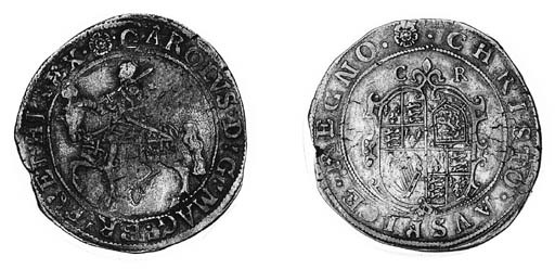 Charles I, type 2a, Halfcrown, m.m. rose, king on horseback left, rev. oval garnished shield, early garnishing, small C R above (c.f. JGB 306; N.2205; S.2767), almost very fine